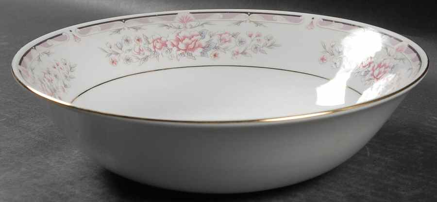 Donna (Gold Verge) 9" Round Vegetable Bowl by Liling-1