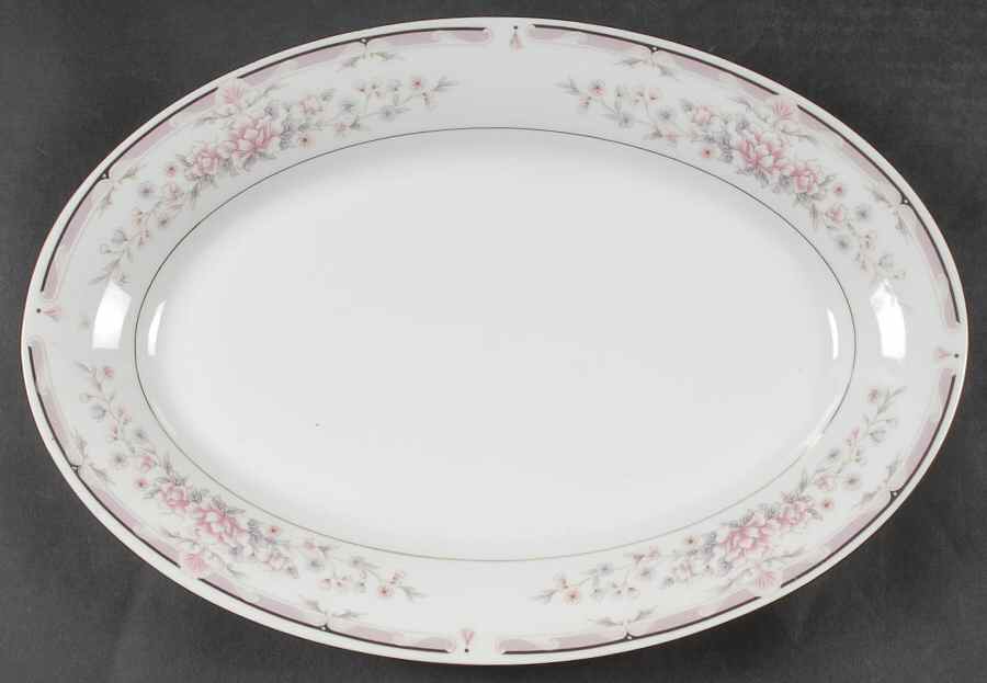 Donna (Gold Verge) 14" Oval Serving Platter by Liling-1