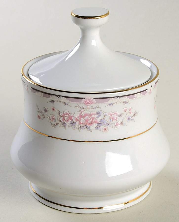 Donna (Gold Verge) Sugar Bowl & Lid by Liling-1