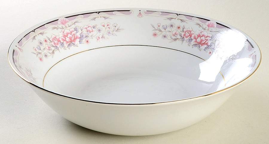 Donna (Gold Verge) 9" Round Vegetable Bowl by Liling-1