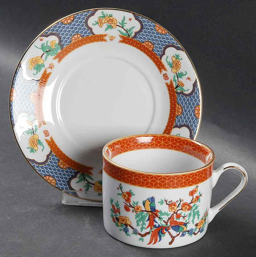 Imperial Garden Flat Cup & Saucer Set by Liling-1
