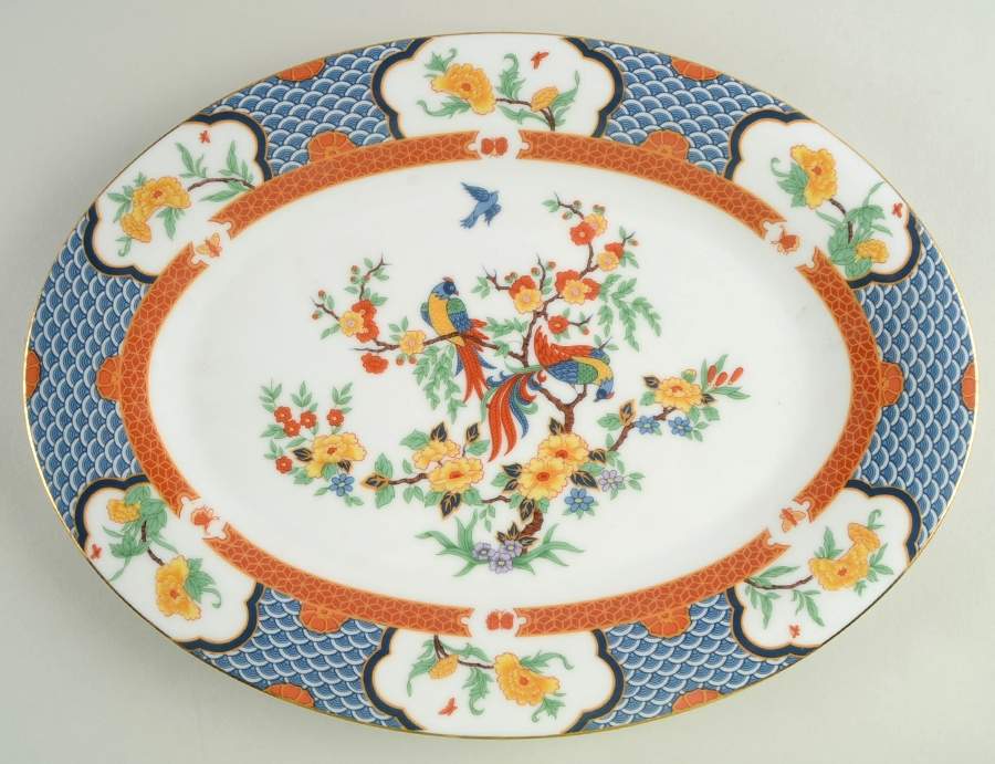 Imperial Garden 14" Oval Serving Platter by Liling-1