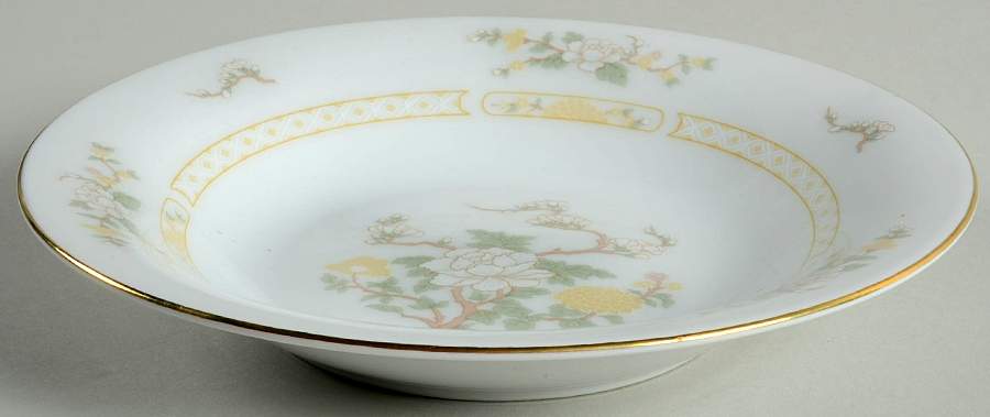 Jade Tree (Gold Trim) Coupe Soup Bowl by Liling-1