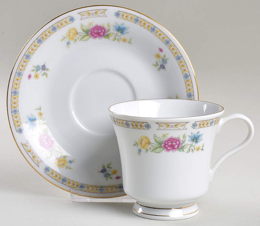 Ling Rose Footed Cup & Saucer Set by Liling-1