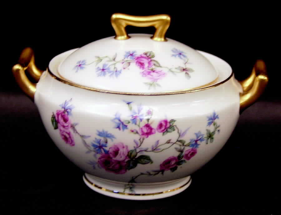LIM10 Sugar Bowl & Lid by Limoges-French-1