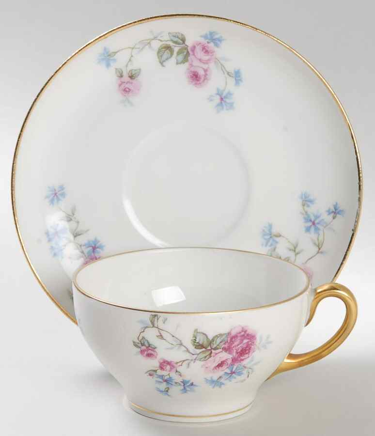LIM10 Flat Cup & Saucer Set by Limoges-French-1