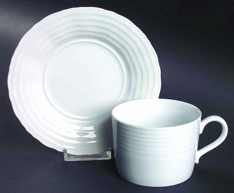 Ring Wave Flat Cup & Saucer Set by Lindt-Stymeist-1