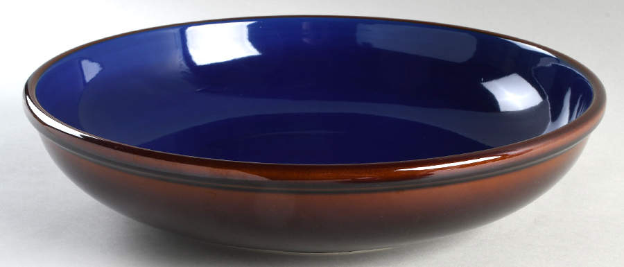 Yo Han Cobalt Blue and Mahogany 14" Large Salad Serving Bowl by Lindt-Stymeist-1