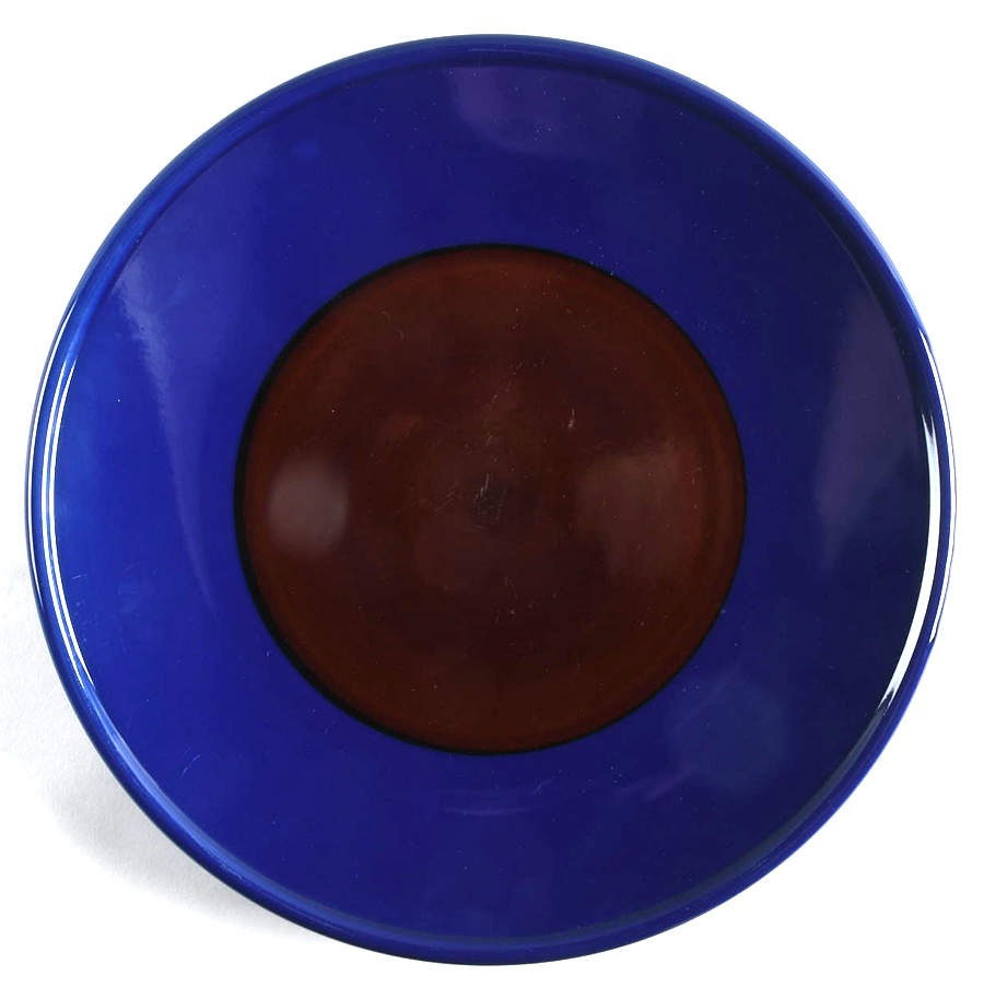 Yo Han Cobalt Blue and Mahogany 14" Chop Plate (Round Platter) by Lindt-Stymeist-1