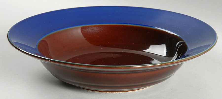 Yo Han Cobalt Blue and Mahogany Large Rim Soup Bowl by Lindt-Stymeist-1