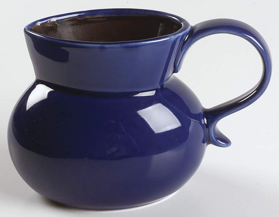 Yo Han Cobalt Blue and Mahogany Oval Creamer by Lindt-Stymeist-1