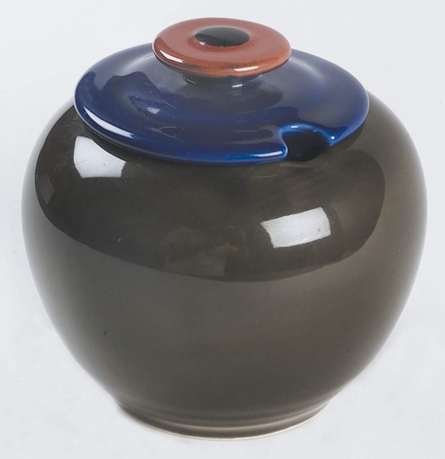 Yo Han Olive Green and Mahogany Sugar Bowl & Lid by Lindt-Stymeist-1