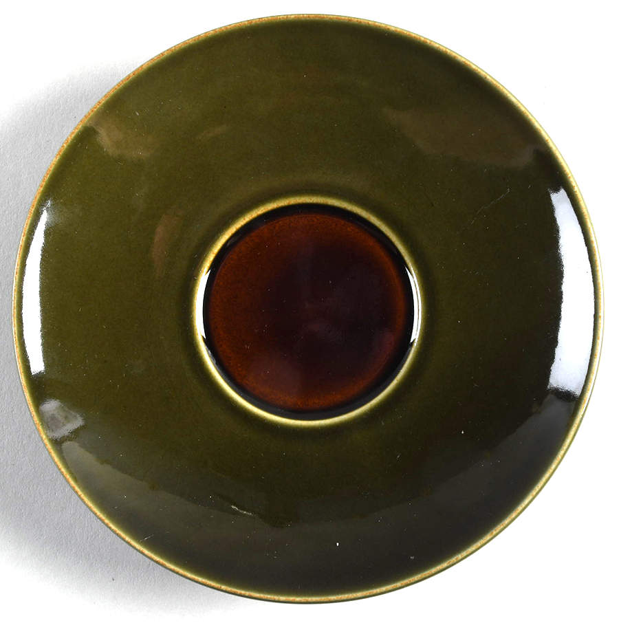 Yo Han Olive Green and Mahogany Saucer by Lindt-Stymeist-1