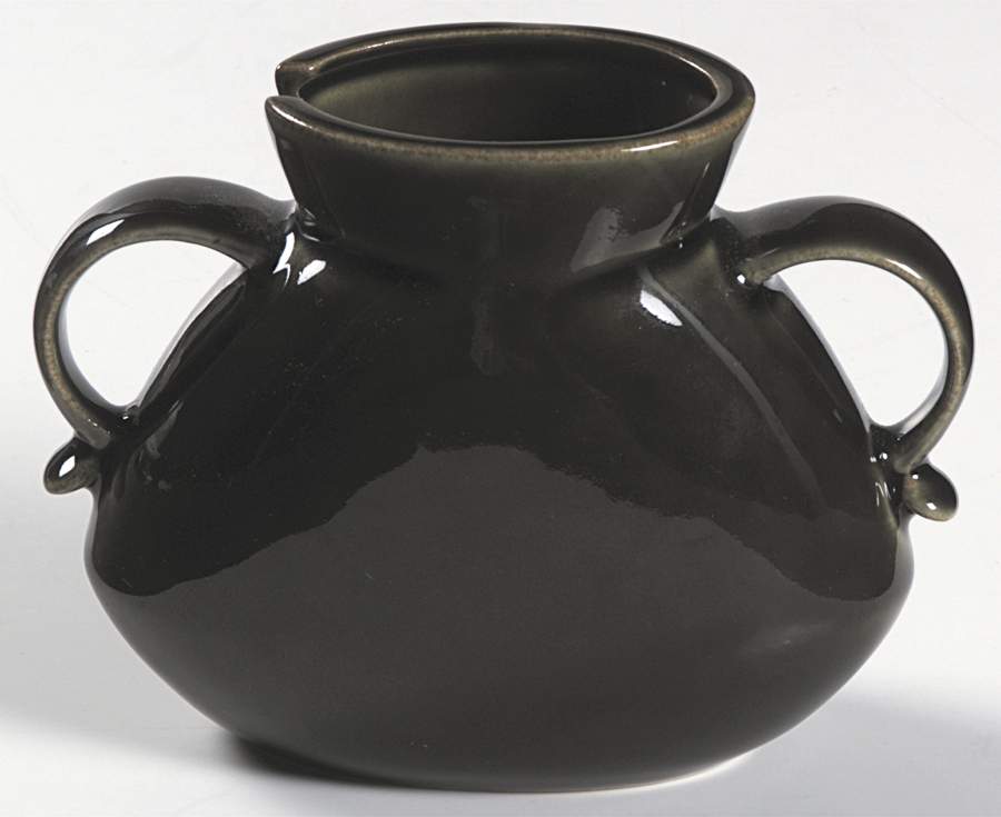 Yo Han Olive Green and Mahogany Oval Sugar Bowl No Lid by Lindt-Stymeist-1
