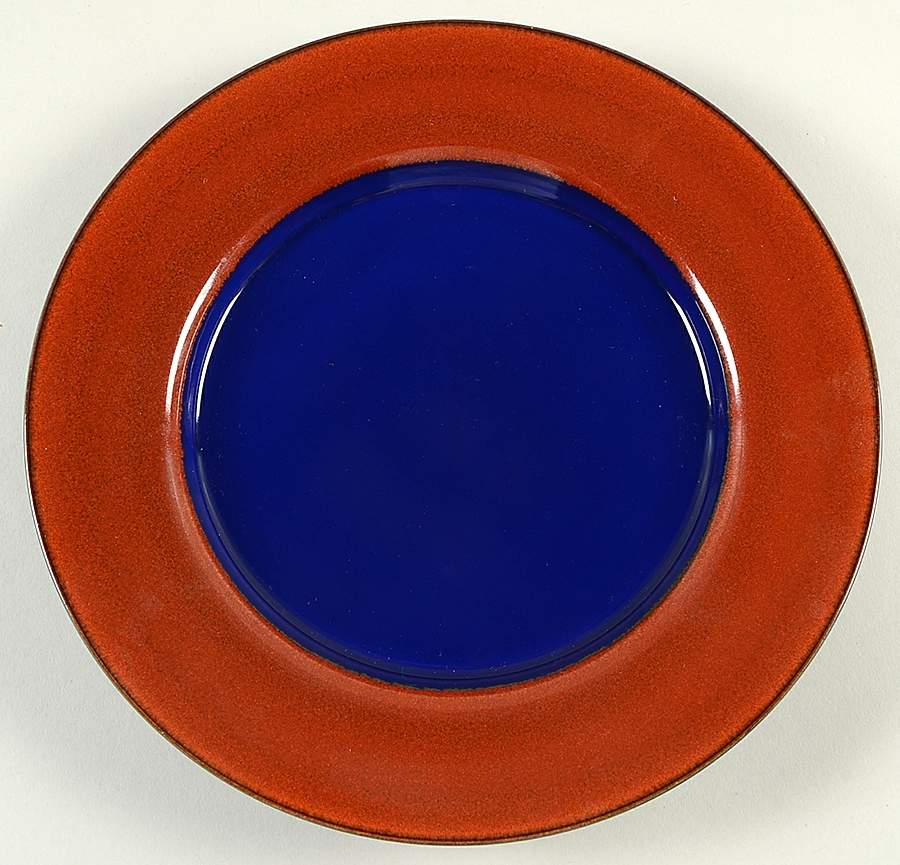 Yo Han Rust Cobalt Blue Luncheon Plate by Lindt-Stymeist-1