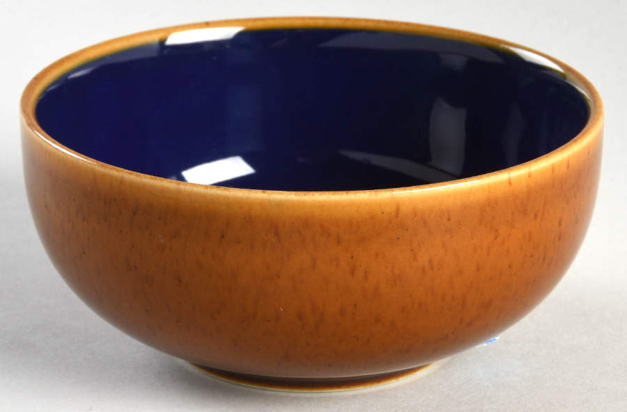 Yo Han Wheat Brown Cobalt Blue Fruit/Dessert (Sauce) Bowl by Lindt-Stymeist-1