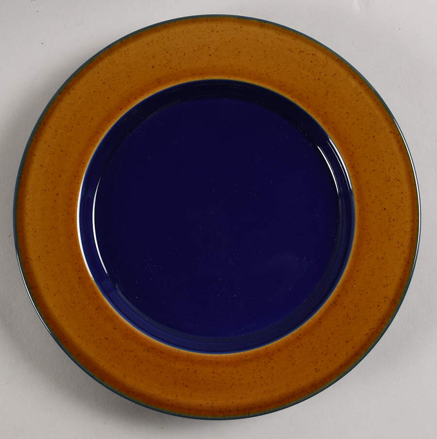 Yo Han Wheat Brown Cobalt Blue Luncheon Plate by Lindt-Stymeist-1