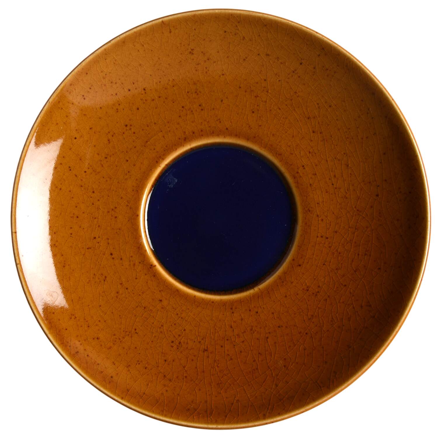 Yo Han Wheat Brown Cobalt Blue Saucer by Lindt-Stymeist-1