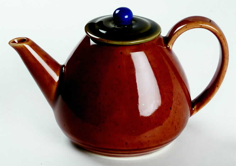Yo Han Wheat Brown Cobalt Blue Creamer & Lid by Lindt-Stymeist-1