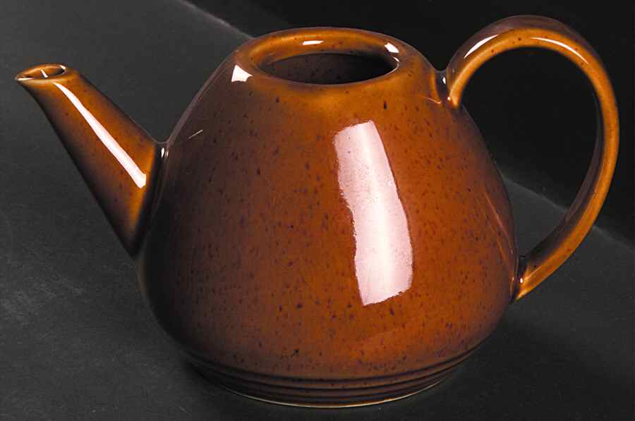 Yo Han Wheat Brown Cobalt Blue Mini Teapot No Lid by Lindt-Stymeist-1