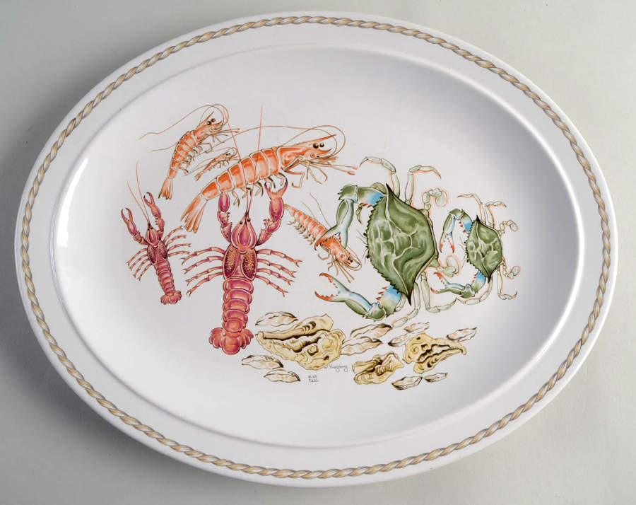 Coquillage 14" Oval Serving Platter by Ljungberg-1