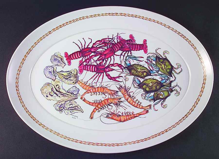 Coquillage 21" Oval Melamine Platter by Ljungberg-1