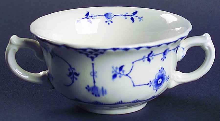 Blue Fjord (Scalloped) Flat Cream Soup Bowl by Lipper & Mann (L & M)-1