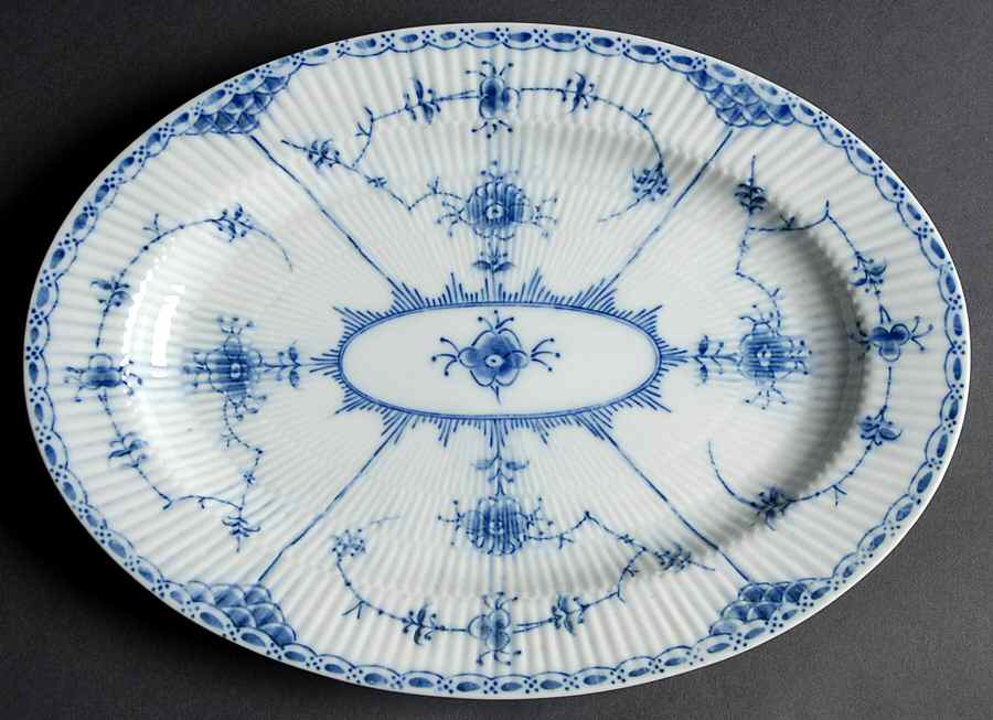 Blue Fjord (Smooth) 12" Oval Serving Platter by Lipper & Mann (L & M)-1