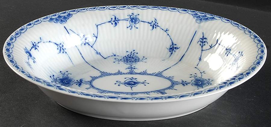 Blue Fjord (Smooth) 10" Oval Vegetable Bowl by Lipper & Mann (L & M)-1