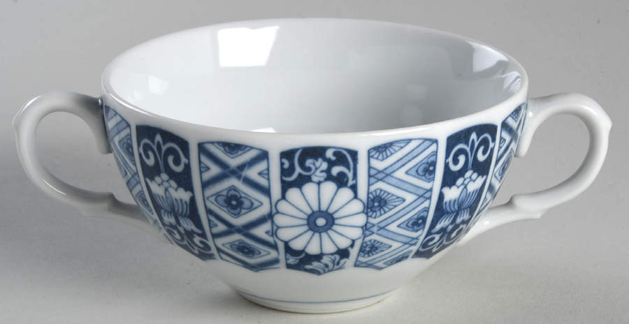 Blue Imari (L & M) Flat Cream Soup Bowl by Lipper & Mann (L & M)-1