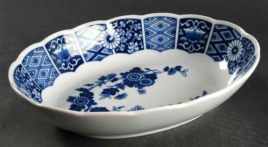 Blue Imari (L & M) 10" Oval Vegetable Bowl by Lipper & Mann (L & M)-1