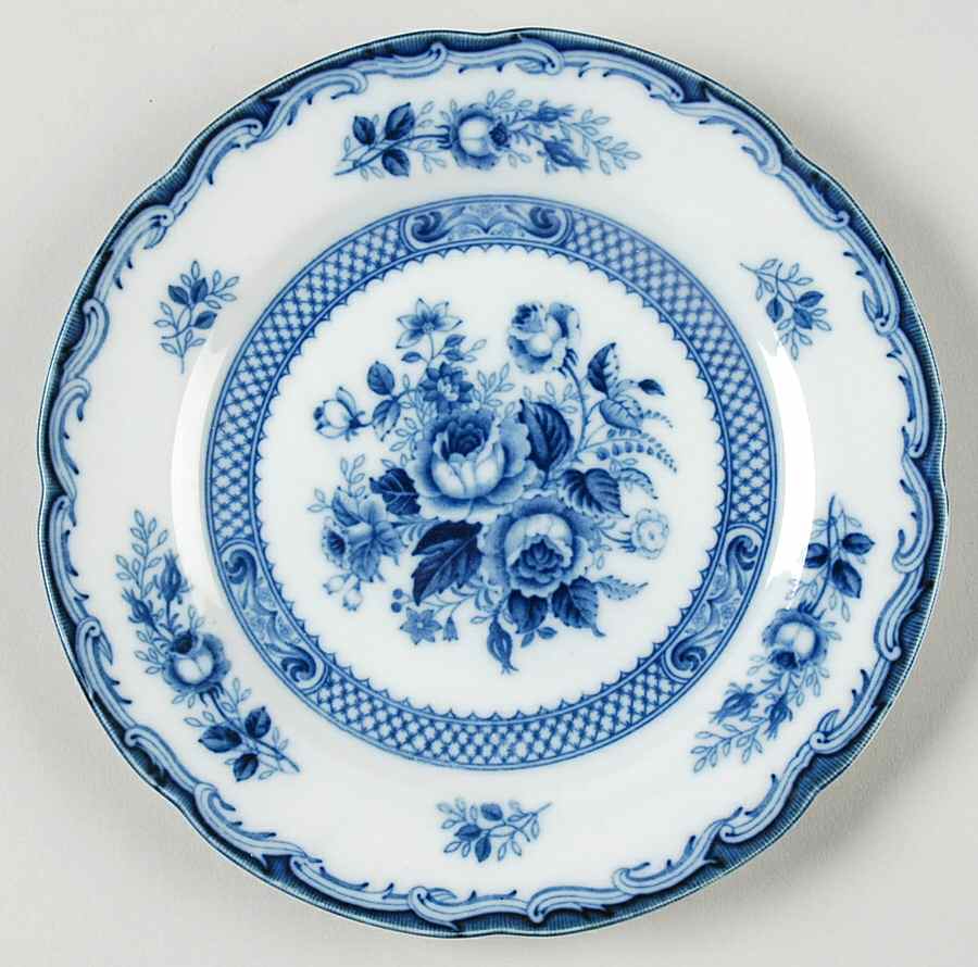 Blue Rose Bread & Butter Plate by Lipper & Mann (L & M)-1
