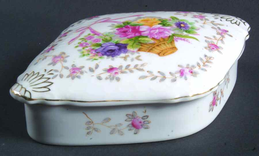 Bristol Gardens Diamond Shaped Box & Lid by Lipper & Mann (L & M)-1