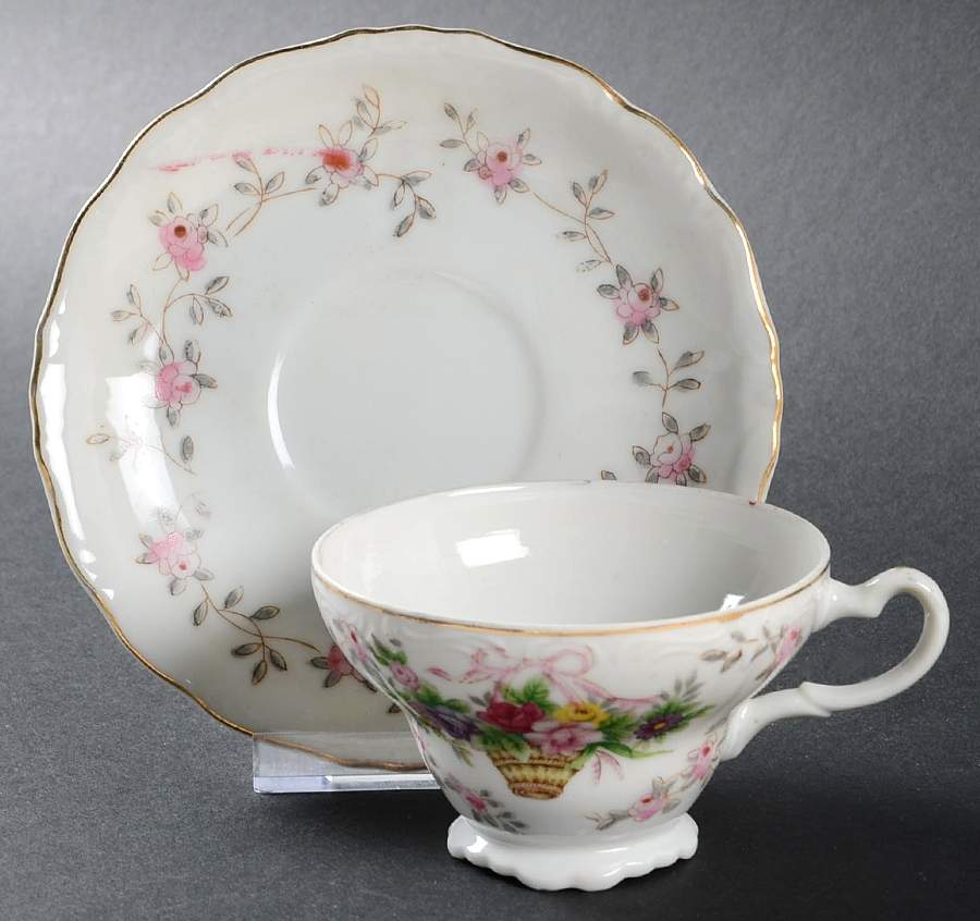 Bristol Gardens Footed Cup & Saucer Set by Lipper & Mann (L & M)-1