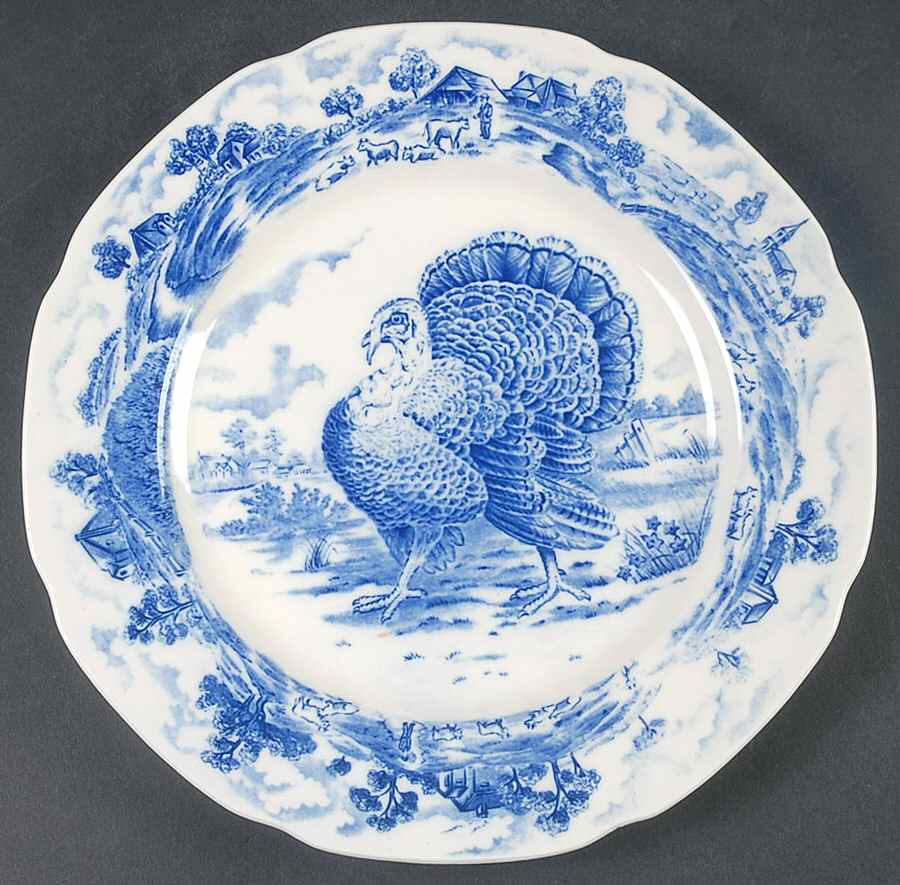 Country Fair Blue Dinner Plate by Lipper & Mann (L & M)-1