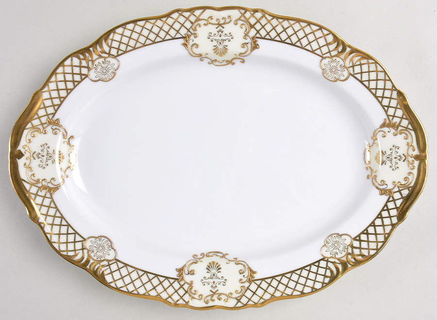 Golden Symphony (L & M) 12" Oval Serving Platter by Lipper & Mann (L & M)-1