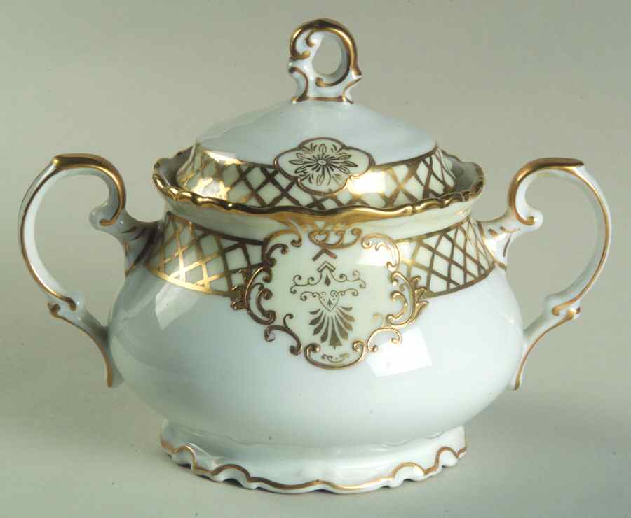 Golden Symphony (L & M) Sugar Bowl & Lid by Lipper & Mann (L & M)-1