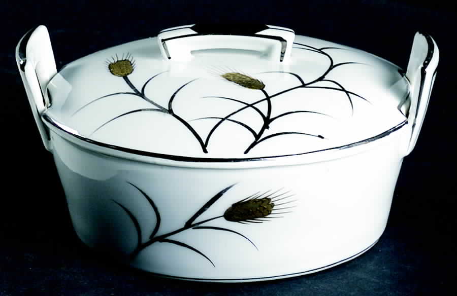 Gold & Silver Wheat (Lm) Butter Tub & Lid by Lipper & Mann (L & M)-1
