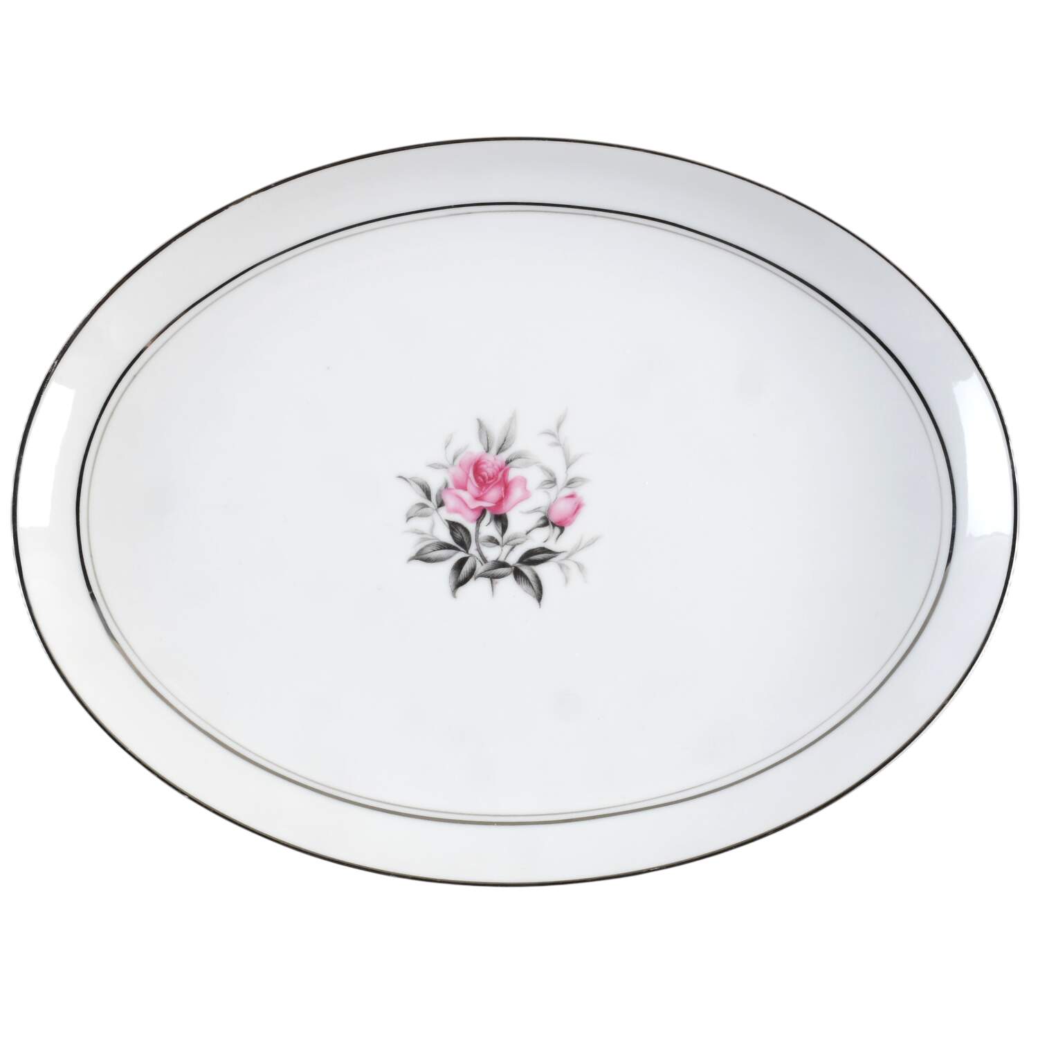 Jolie Fleur 12" Oval Serving Platter by Lipper & Mann (L & M)-1