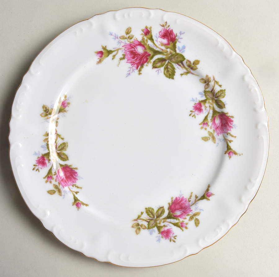 Pompadour Rose (Gold Trim) Dinner Plate by Lipper & Mann (L & M)-1