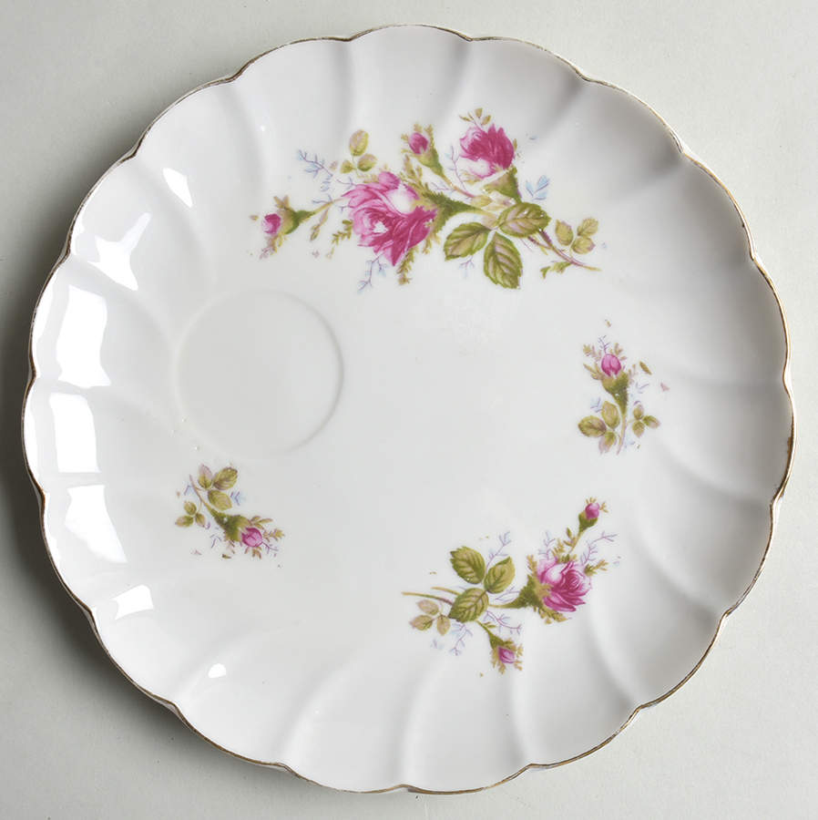 Pompadour Rose (Gold Trim) Snack Plate by Lipper & Mann (L & M)-1