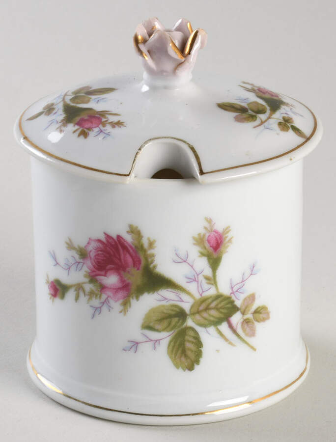 Pompadour Rose (Gold Trim) Jam/Jelly & Lid by Lipper & Mann (L & M)-1