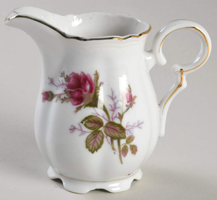 Pompadour Rose (Gold Trim) Creamer by Lipper & Mann (L & M)-1