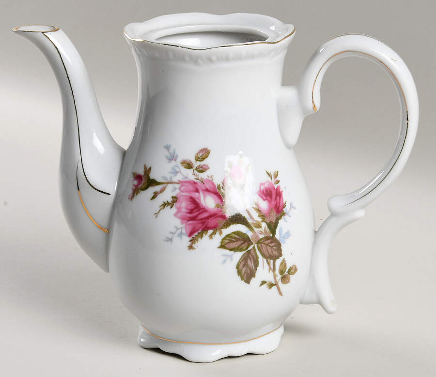 Pompadour Rose (Gold Trim) Small Coffee Pot No Lid by Lipper & Mann (L & M)-1