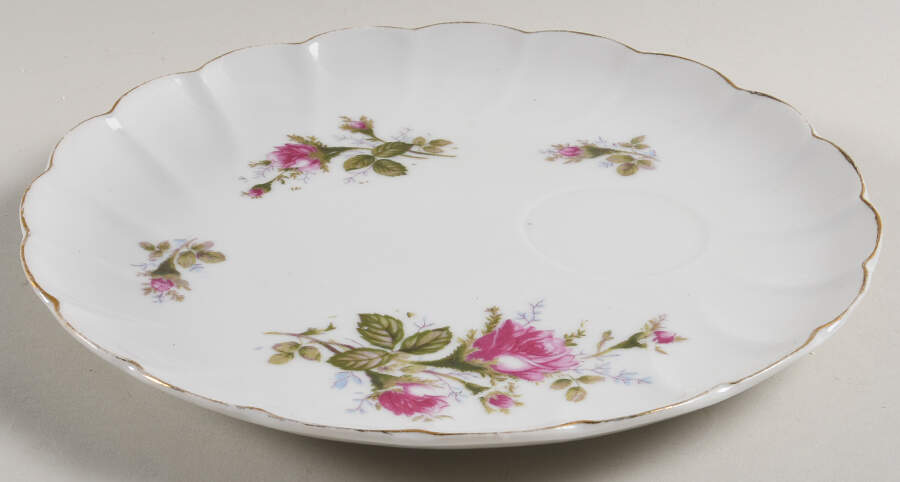 Pompadour Rose (Gold Trim) Snack Plate by Lipper & Mann (L & M)-1