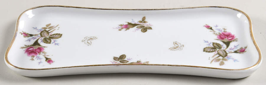 Pompadour Rose (Gold Trim) Dresser Tray by Lipper & Mann (L & M)-1