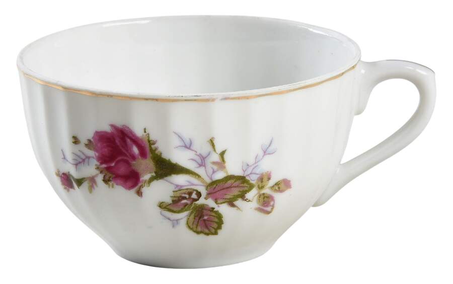 Pompadour Rose (Gold Trim) Snack Cup by Lipper & Mann (L & M)-1