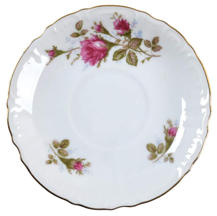 Pompadour Rose (Gold Trim) Saucer for Footed Cup by Lipper & Mann (L & M)-1