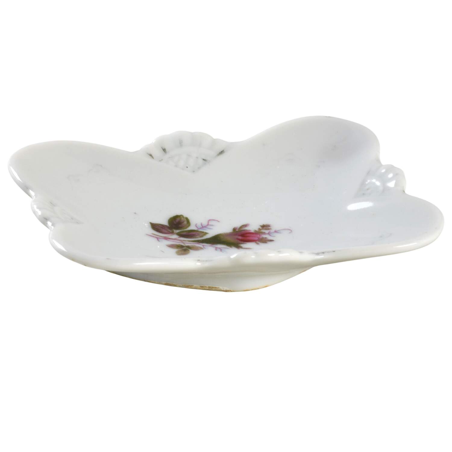 Pompadour Rose (Gold Trim) Small Ashtray by Lipper & Mann (L & M)-1