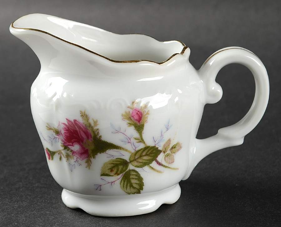 Pompadour Rose (Gold Trim) Mini Creamer by Lipper & Mann (L & M)-1